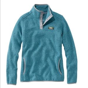 LL Bean T Snap Pullover Teal Snap T Sweaterfleece xs